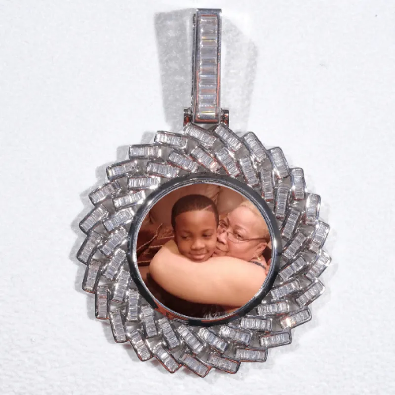 Large 3D Baguette Custom Picture Pendant sold by The GUU Shop