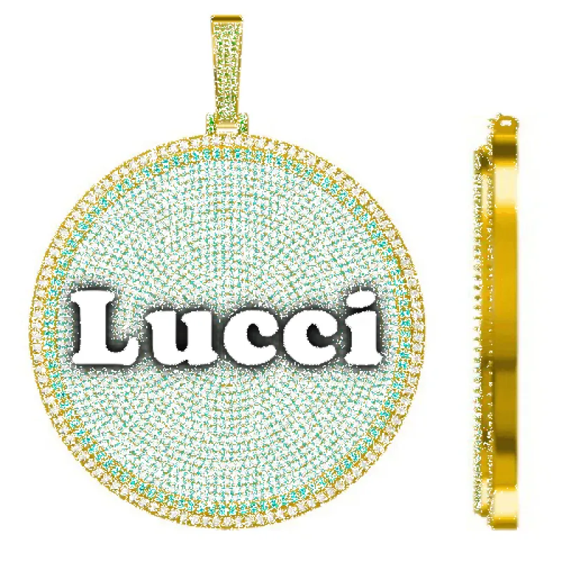 CUSTOM LETTER NECKLACE 3D BIG DISC made by The GUU Shop