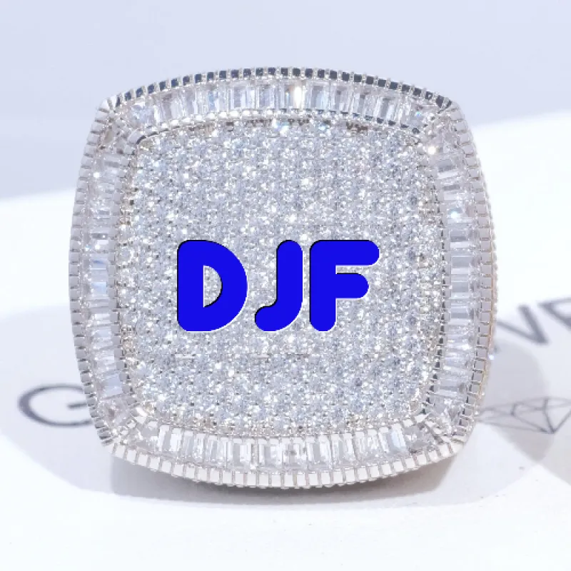 CUSTOM LETTER 3D ICED RING sold by The GUU Shop