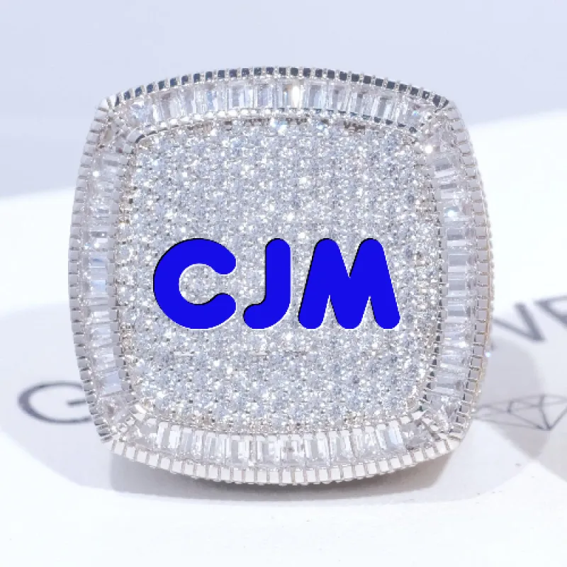 CUSTOM LETTER 3D ICED RING sold by The GUU Shop
