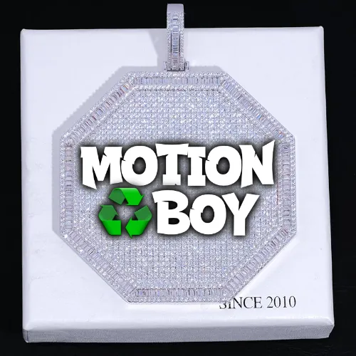 CUSTOM LETTER NECKLACE 3D BIG OCTAGON sold by The GUU Shop