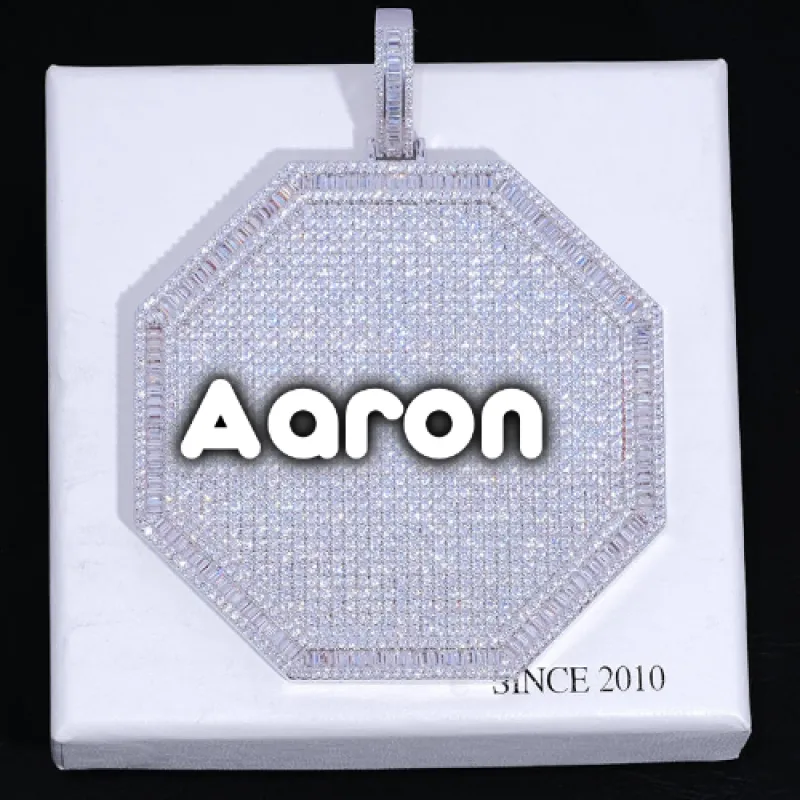 CUSTOM LETTER NECKLACE 3D BIG OCTAGON sold by The GUU Shop