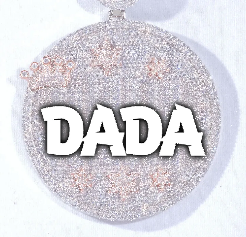 CUSTOM LETTER NECKLACE 3D BIG CROWN DISC made by The GUU Shop