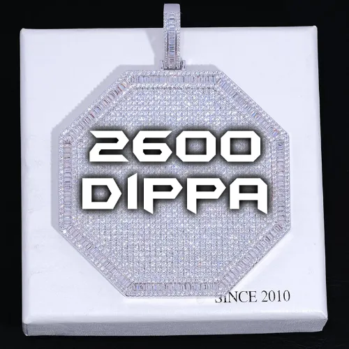 CUSTOM LETTER NECKLACE 3D BIG OCTAGON sold by The GUU Shop