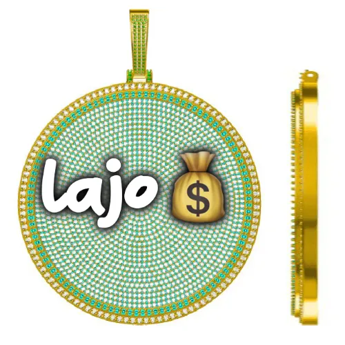 CUSTOM LETTER NECKLACE 3D BIG DISC sold by The GUU Shop