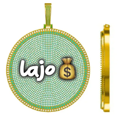 CUSTOM LETTER NECKLACE 3D BIG DISC sold by The GUU Shop