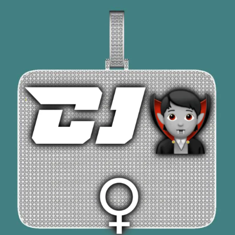 CUSTOM LETTER NECKLACE 3D BIG SQUARE sold by The GUU Shop