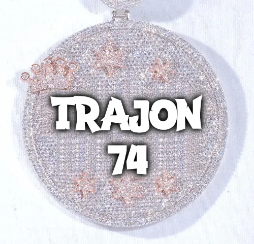 CUSTOM LETTER NECKLACE 3D BIG CROWN DISC sold by The GUU Shop