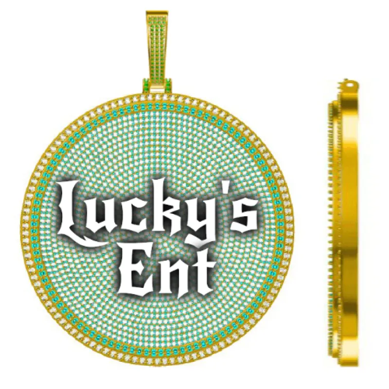 CUSTOM LETTER NECKLACE 3D BIG DISC sold by The GUU Shop