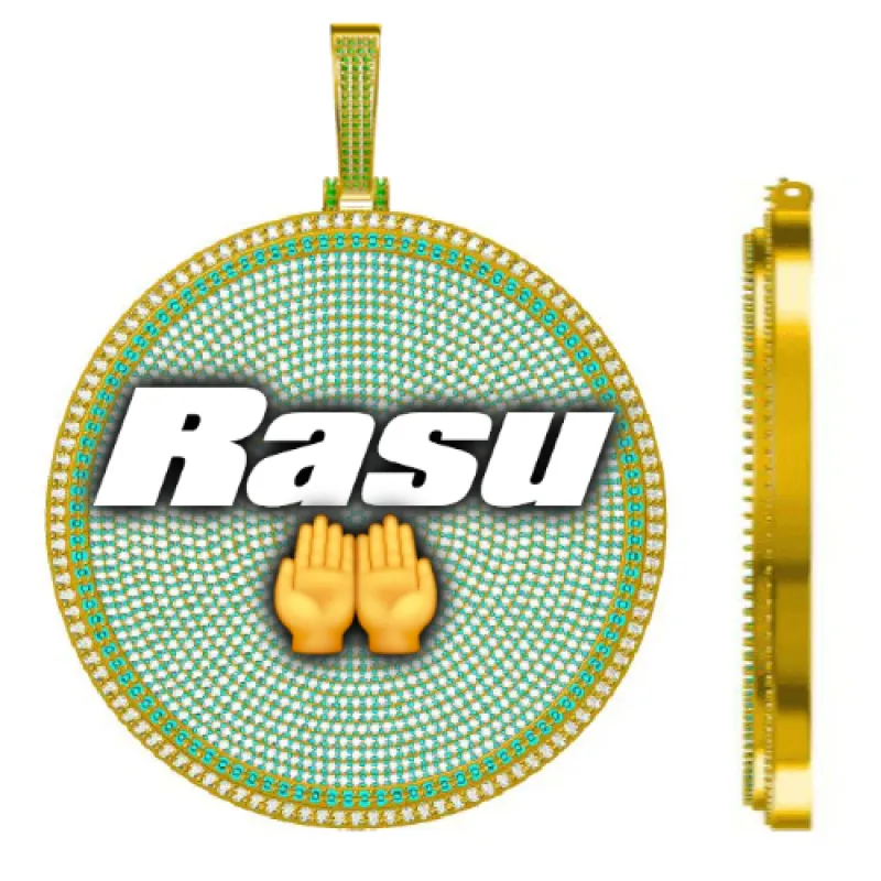 CUSTOM LETTER NECKLACE 3D BIG DISC sold by The GUU Shop