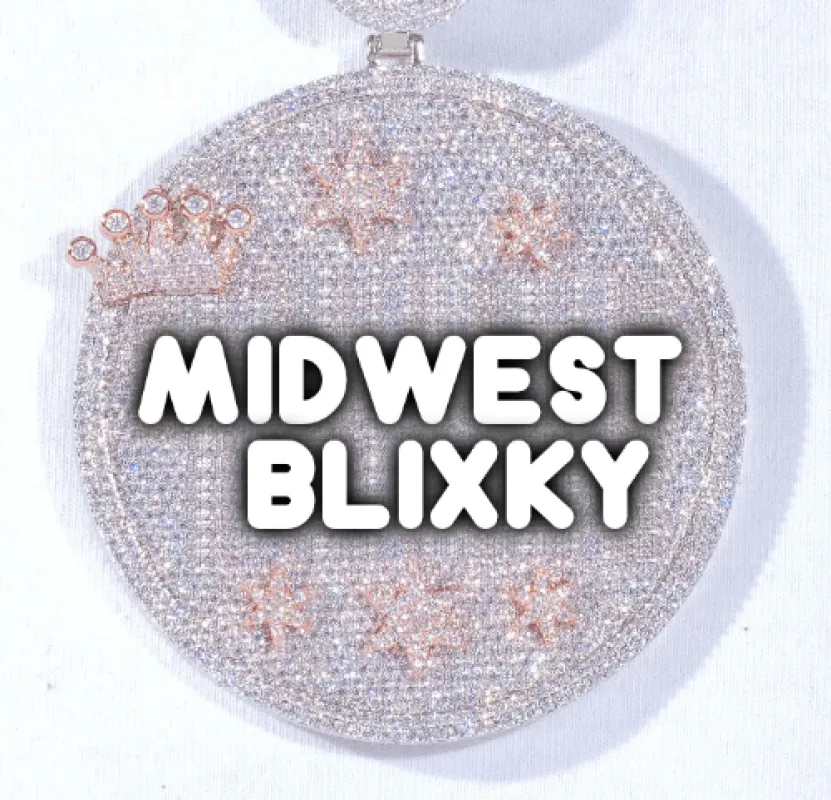 CUSTOM LETTER NECKLACE 3D BIG CROWN DISC sold by The GUU Shop