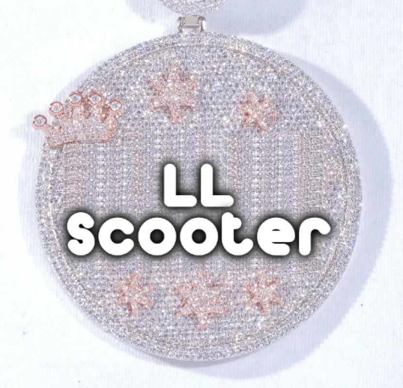 CUSTOM LETTER NECKLACE 3D BIG CROWN DISC sold by The GUU Shop