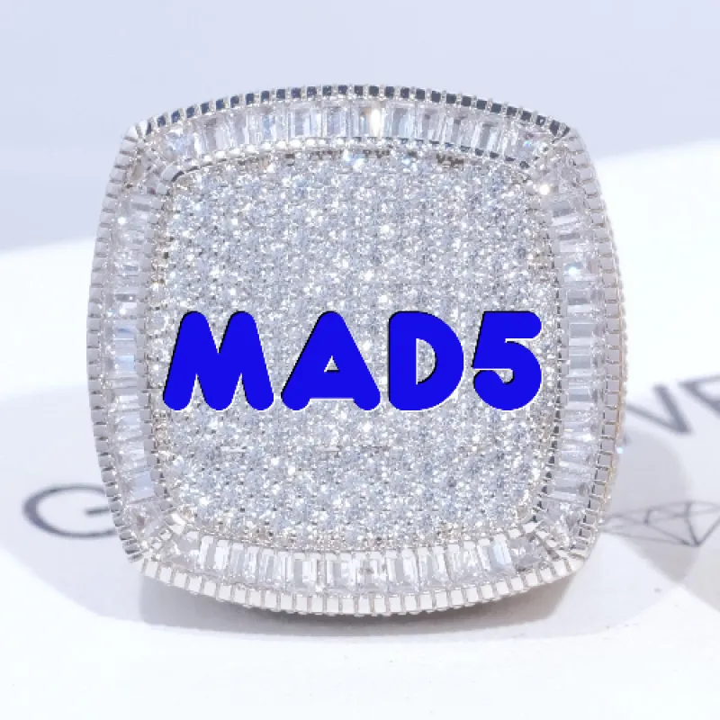 CUSTOM LETTER 3D ICED RING sold by The GUU Shop