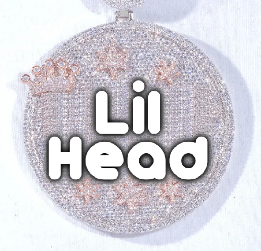 CUSTOM LETTER NECKLACE 3D BIG CROWN DISC made by The GUU Shop