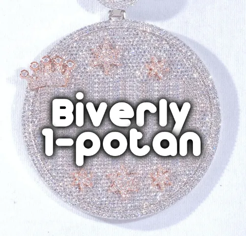 CUSTOM LETTER NECKLACE 3D BIG CROWN DISC sold by The GUU Shop