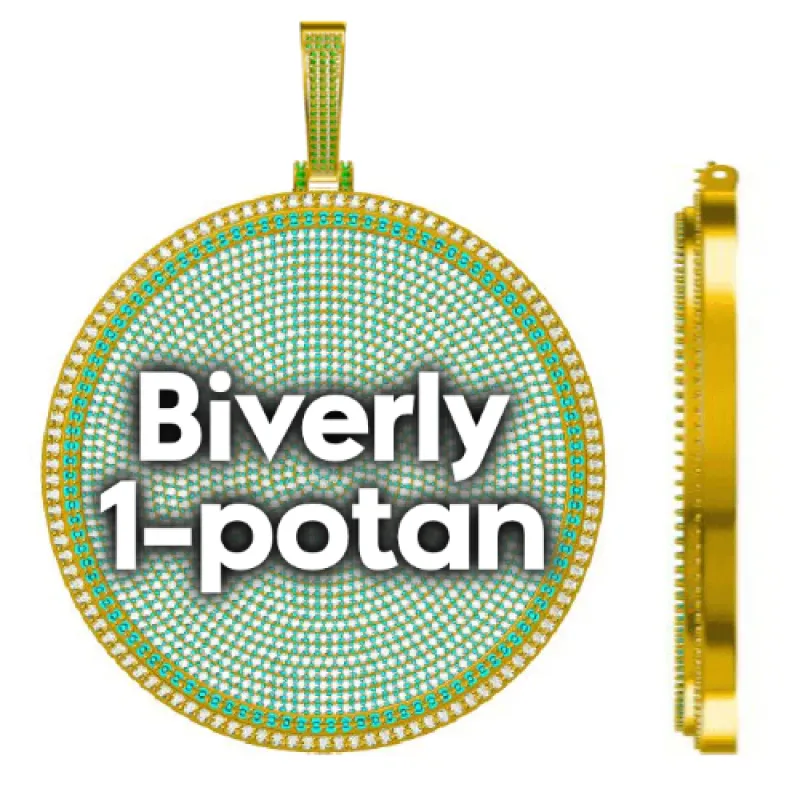 CUSTOM LETTER NECKLACE 3D BIG DISC sold by The GUU Shop