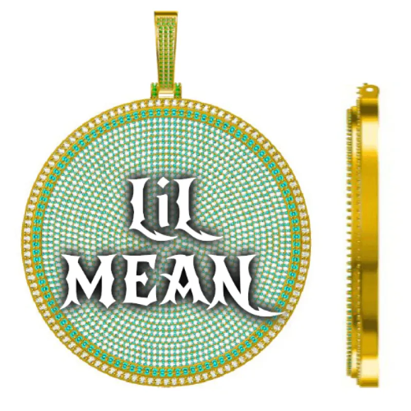 CUSTOM LETTER NECKLACE 3D BIG DISC sold by The GUU Shop