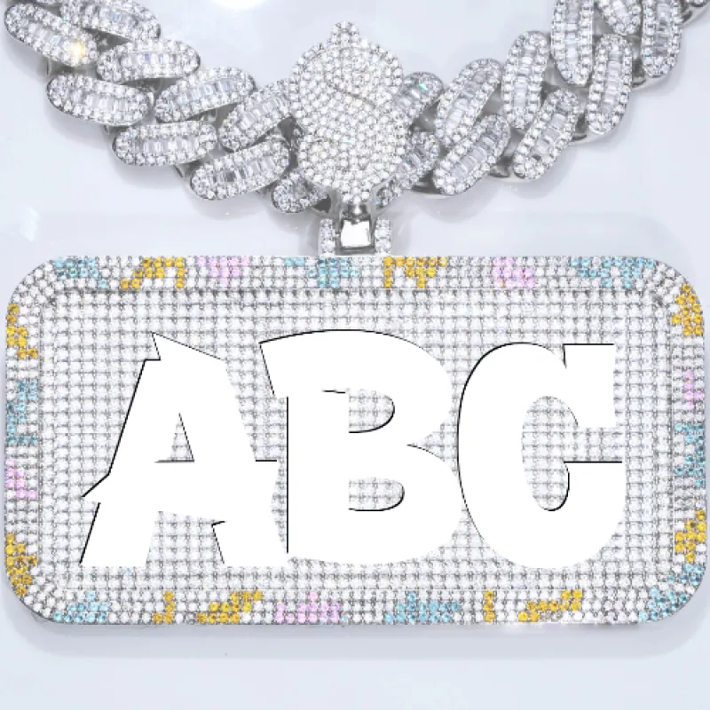 CUSTOM LETTER NECKLACE 3D COLORFUL SQUARE sold by The GUU Shop