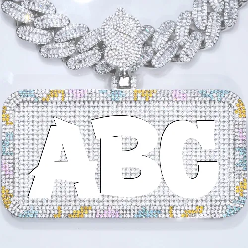 CUSTOM LETTER NECKLACE 3D COLORFUL SQUARE sold by The GUU Shop