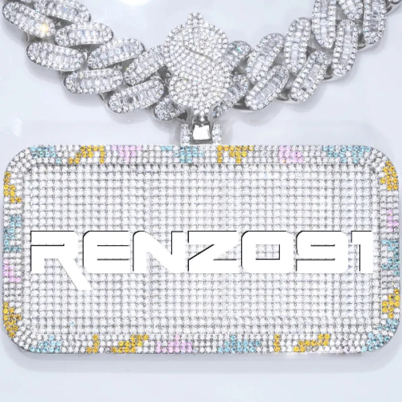 CUSTOM LETTER NECKLACE 3D COLORFUL SQUARE sold by The GUU Shop