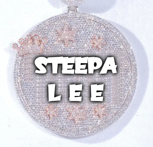 CUSTOM LETTER NECKLACE 3D BIG CROWN DISC sold by The GUU Shop