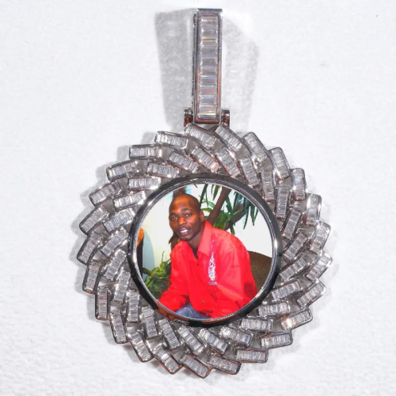 Large 3D Baguette Custom Picture Pendant sold by The GUU Shop