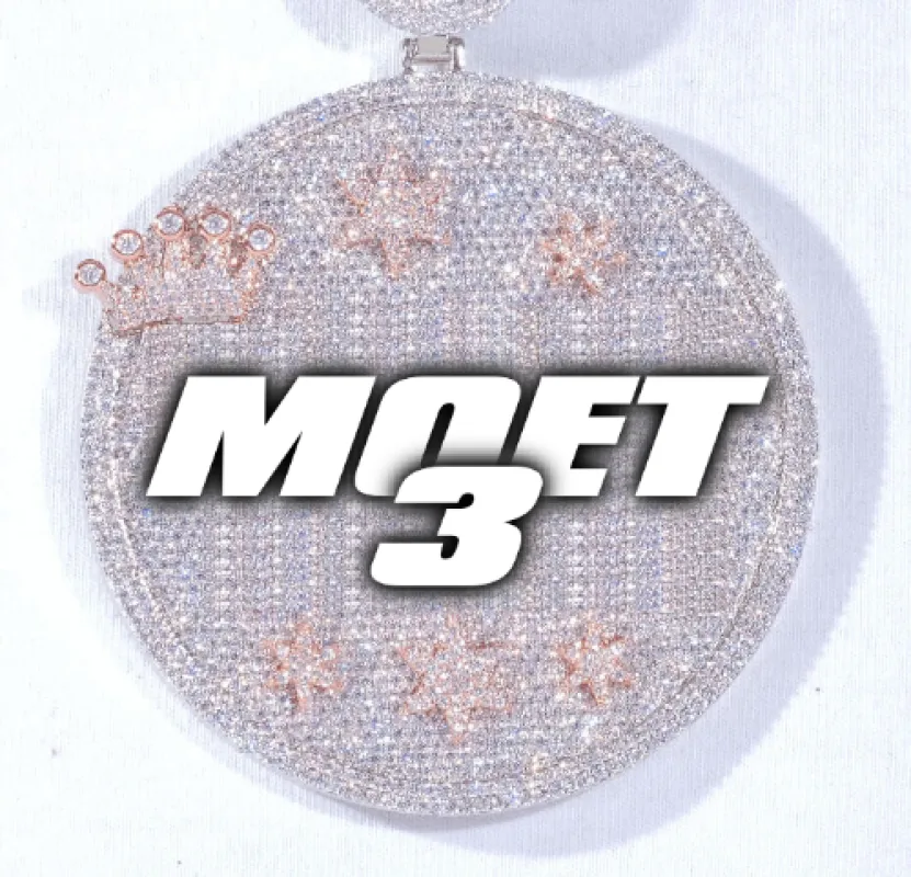 CUSTOM LETTER NECKLACE 3D BIG CROWN DISC sold by The GUU Shop