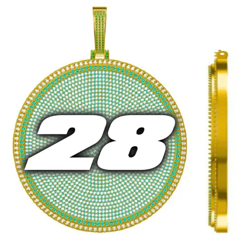 CUSTOM LETTER NECKLACE 3D BIG DISC sold by The GUU Shop