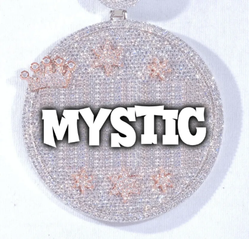 CUSTOM LETTER NECKLACE 3D BIG CROWN DISC sold by The GUU Shop