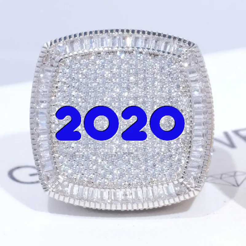 CUSTOM LETTER 3D ICED RING sold by The GUU Shop