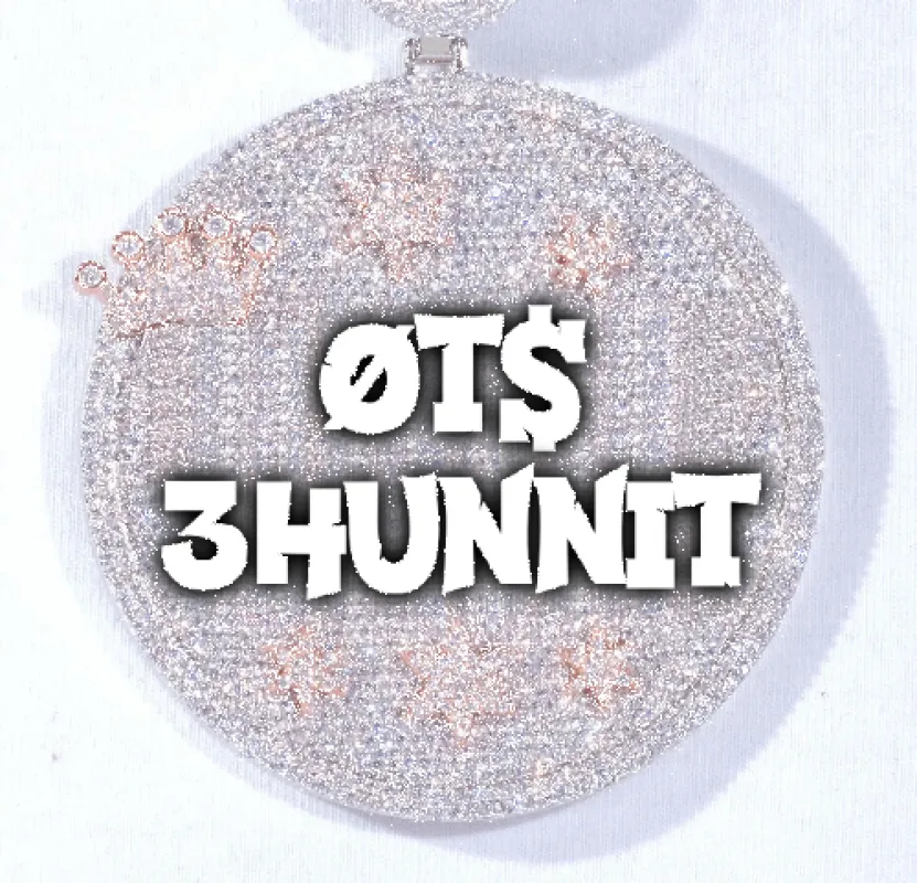 CUSTOM LETTER NECKLACE 3D BIG CROWN DISC sold by The GUU Shop