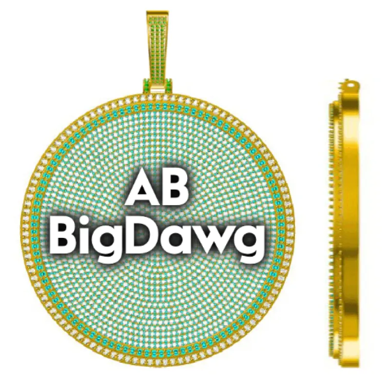 CUSTOM LETTER NECKLACE 3D BIG DISC sold by The GUU Shop