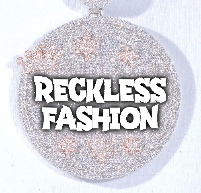 CUSTOM LETTER NECKLACE 3D BIG CROWN DISC sold by The GUU Shop