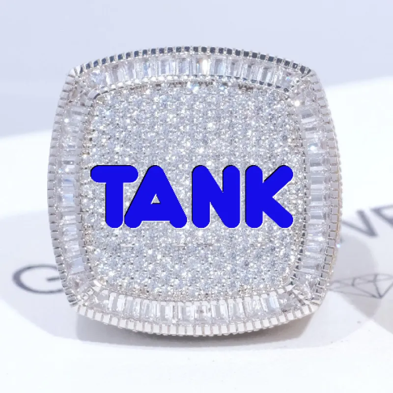 CUSTOM LETTER 3D ICED RING sold by The GUU Shop