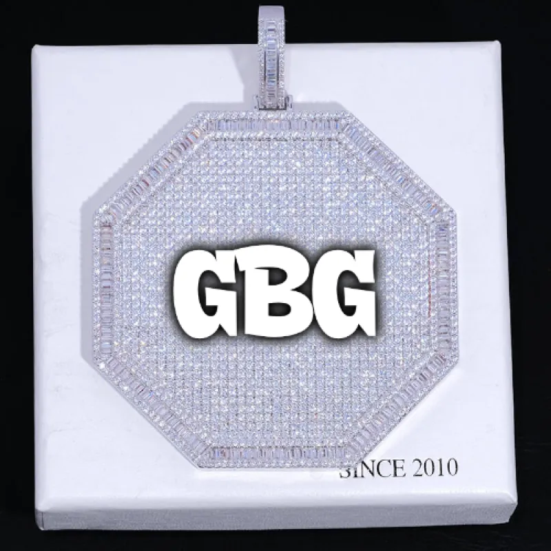 CUSTOM LETTER NECKLACE 3D BIG OCTAGON sold by The GUU Shop