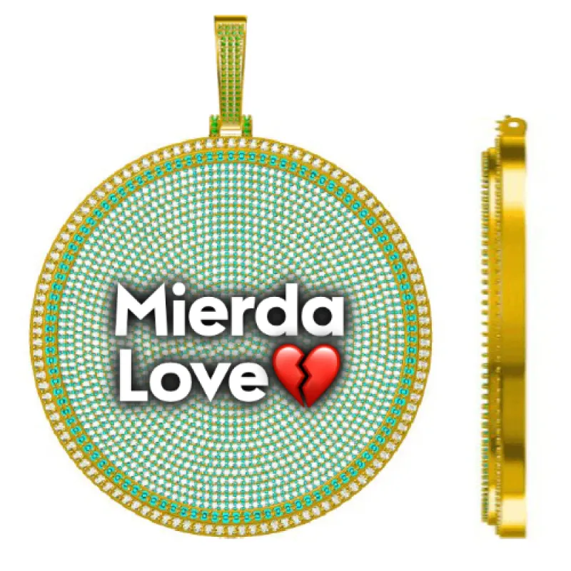 CUSTOM LETTER NECKLACE 3D BIG DISC sold by The GUU Shop