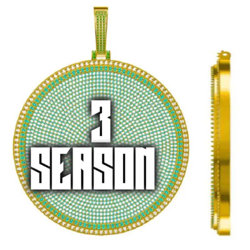 CUSTOM LETTER NECKLACE 3D BIG DISC sold by The GUU Shop