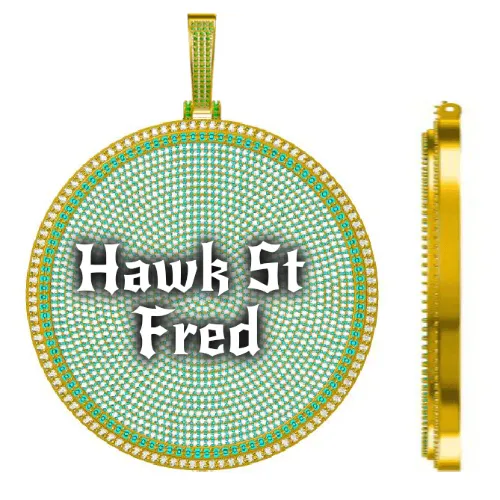 CUSTOM LETTER NECKLACE 3D BIG DISC sold by The GUU Shop