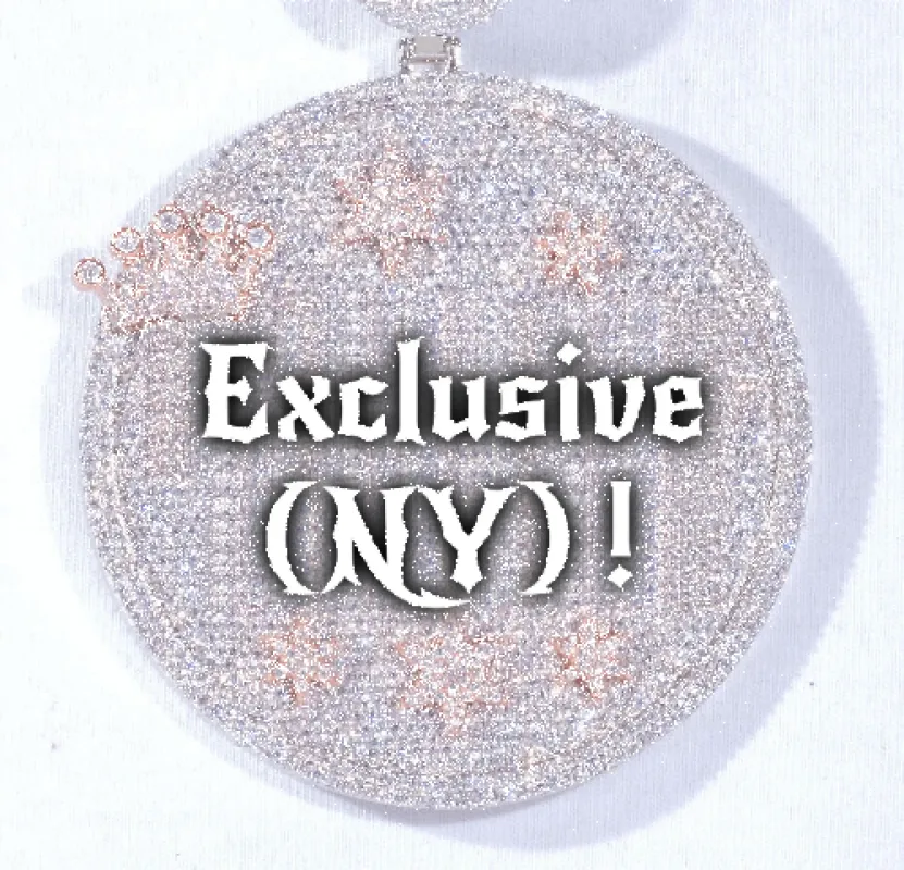 CUSTOM LETTER NECKLACE 3D BIG CROWN DISC sold by The GUU Shop