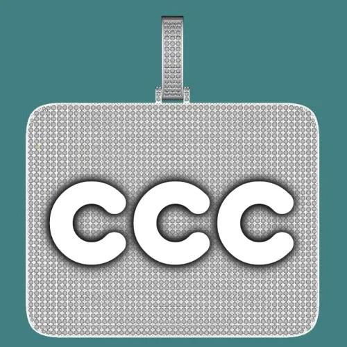 CUSTOM LETTER NECKLACE 3D BIG SQUARE sold by The GUU Shop