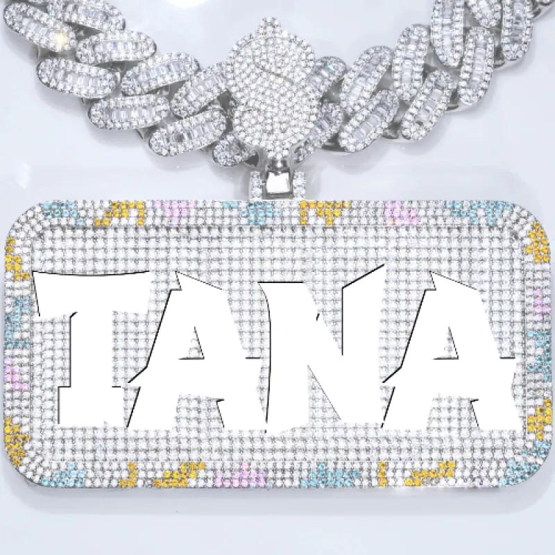 CUSTOM LETTER NECKLACE 3D COLORFUL SQUARE sold by The GUU Shop