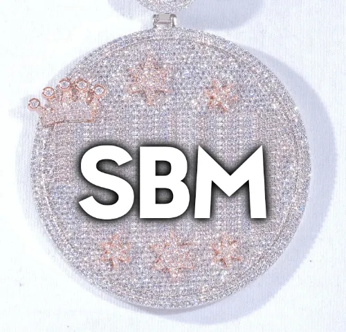 CUSTOM LETTER NECKLACE 3D BIG CROWN DISC sold by The GUU Shop