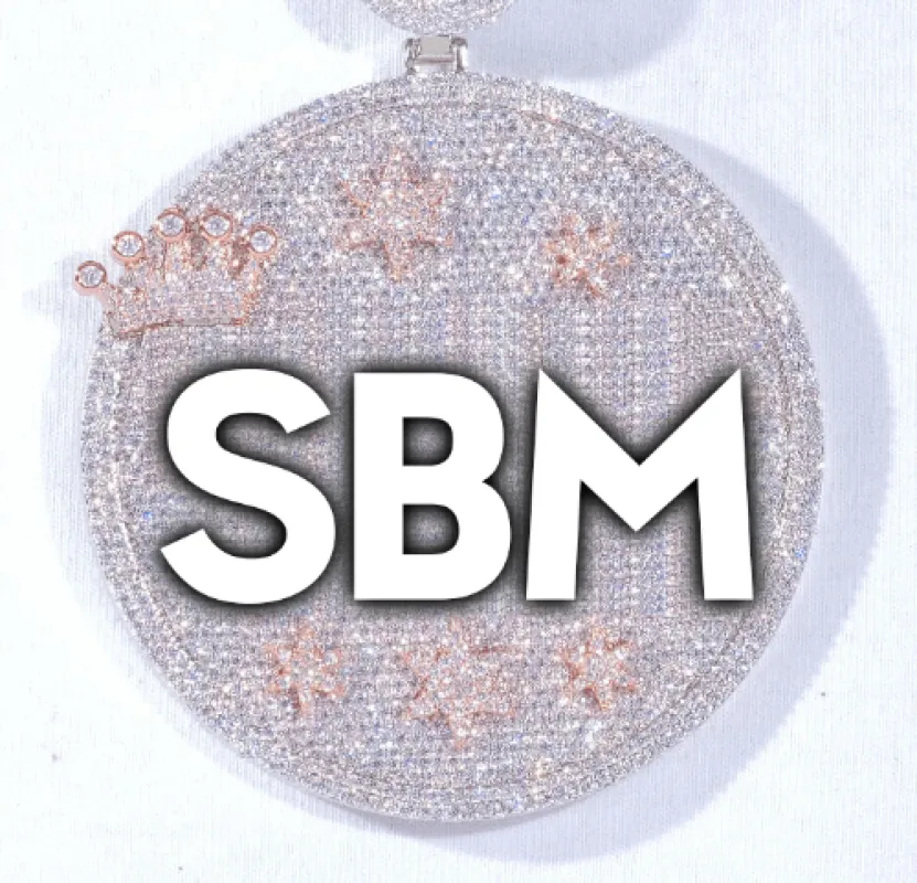 CUSTOM LETTER NECKLACE 3D BIG CROWN DISC sold by The GUU Shop