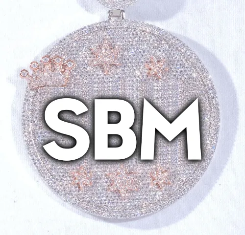 CUSTOM LETTER NECKLACE 3D BIG CROWN DISC sold by The GUU Shop