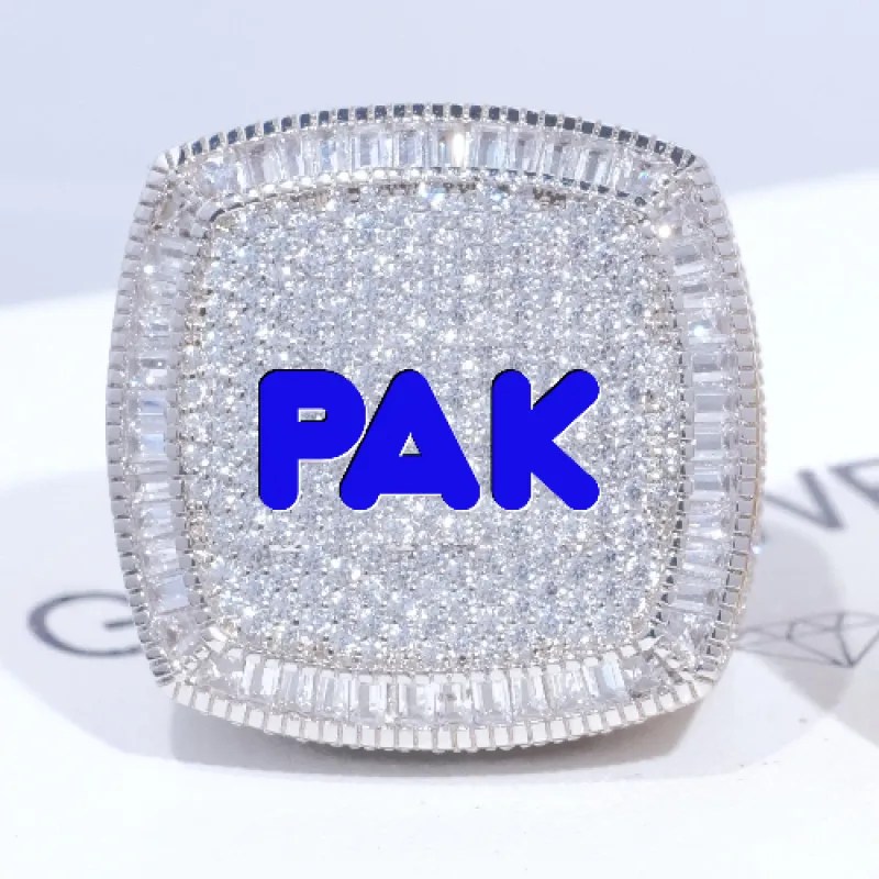 CUSTOM LETTER 3D ICED RING sold by The GUU Shop