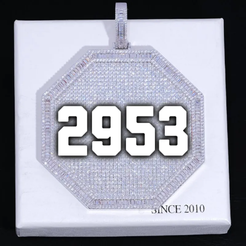 CUSTOM LETTER NECKLACE 3D BIG OCTAGON sold by The GUU Shop