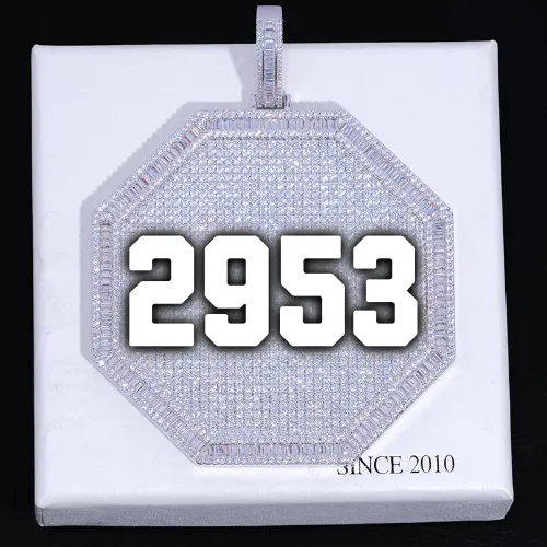 CUSTOM LETTER NECKLACE 3D BIG OCTAGON sold by The GUU Shop