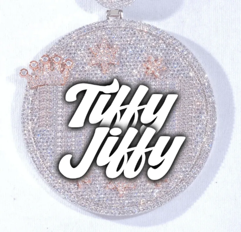 CUSTOM LETTER NECKLACE 3D BIG CROWN DISC made by The GUU Shop