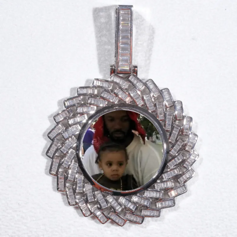 Large 3D Baguette Custom Picture Pendant sold by The GUU Shop