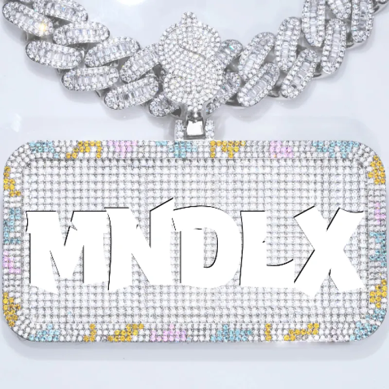 CUSTOM LETTER NECKLACE 3D COLORFUL SQUARE sold by The GUU Shop